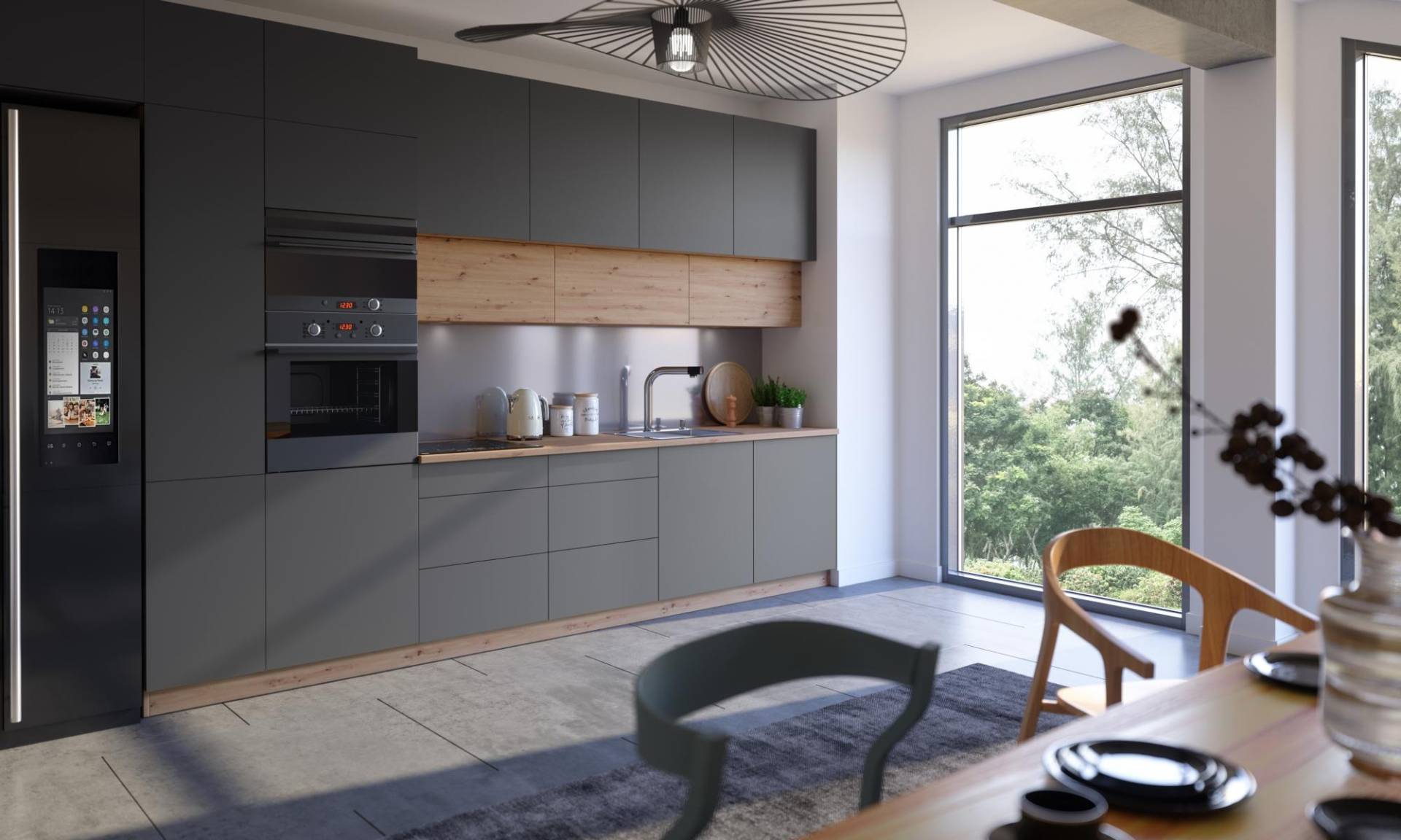Moderne Küche Zeile Küchen Schrank Design Möbel Maßfertigung Küchenzeile Grau Moderne Küche Zeile Küchen Schrank Design Möbel Maßfertigung Küchenzeile Grau von JV Möbel