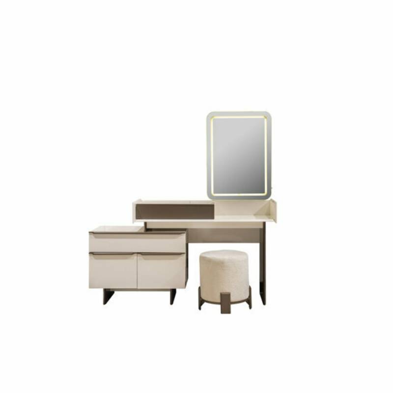 Moderne Schlafzimmer Möbel Edler Kosmetiktisch Polster Hocker Spiegel von JV Moebel