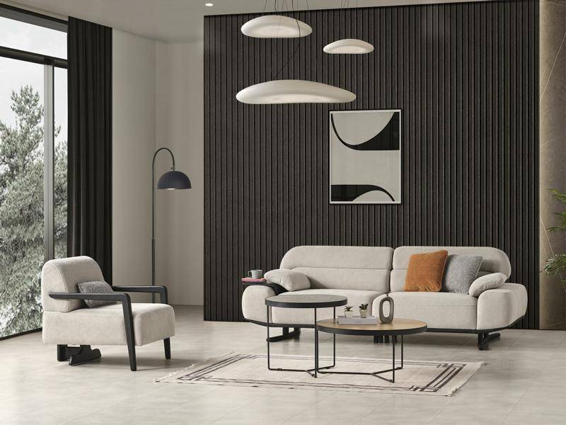 Moderne Sofa Komplett 3+1 Sitzer Wohnzimmer Sessel mit Dreisitzer Sofa Couch von JV Möbel
