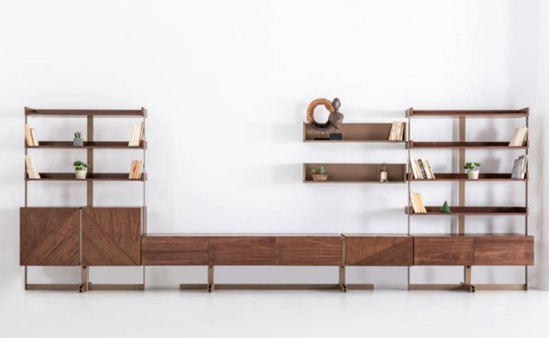 Moderne Wohnwand Schrankwände Vitrine rtv Regal Wohnzimmer Möbel Holz Neu von JV Möbel
