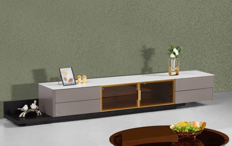 Moderne Wohnzimmermöbel Lowboard RTV Schrank Regal Holzmöbel Grau Neu von JV Möbel