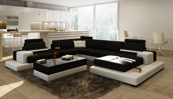 Moderne XXL Big Wohnlandschaft Sofa Couch Polster Eck Sofas Garnitur von JV Möbel