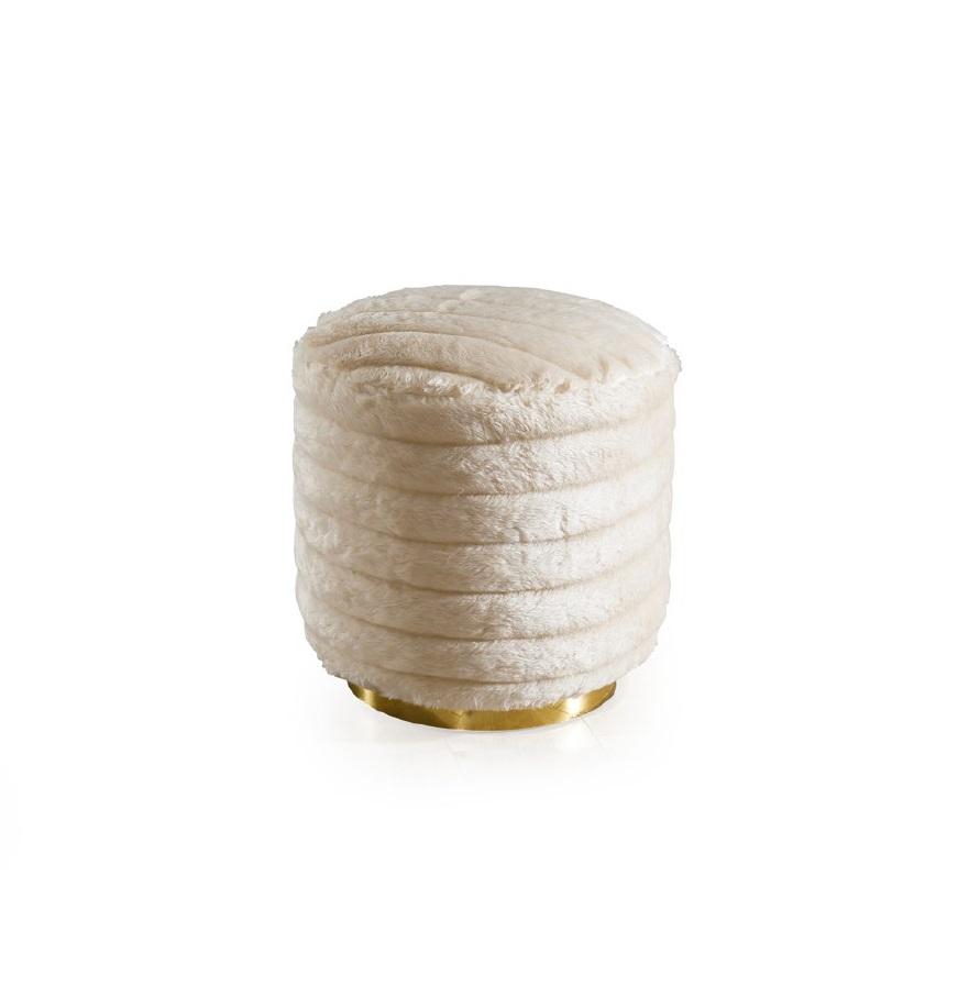 Moderner Beiger Fußhocker Pouf Beistellhocker Ottomane Sitzmöbel Stil Moderner Beiger Fußhocker Pouf Beistellhocker Ottomane Sitzmöbel Stil von JV Möbel