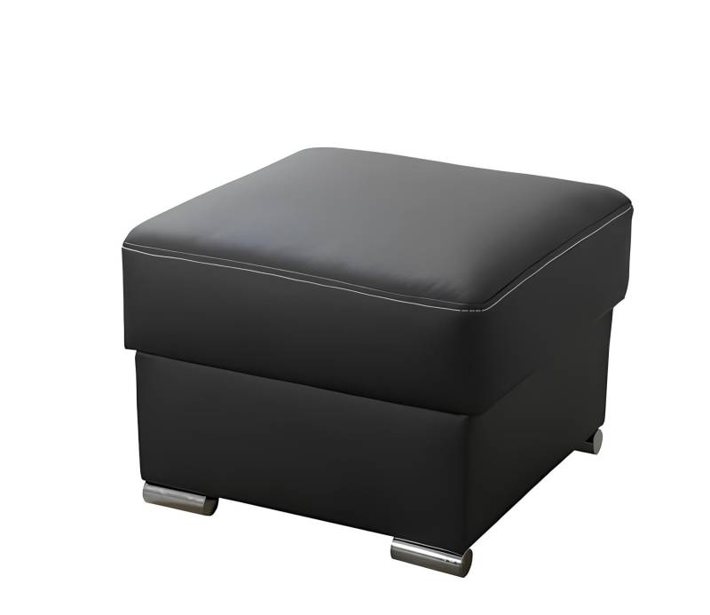 Moderner Hocker Bank gepolsterte Fußstütze Eckhocker in schwarz Ottomane Hocker von JV Möbel