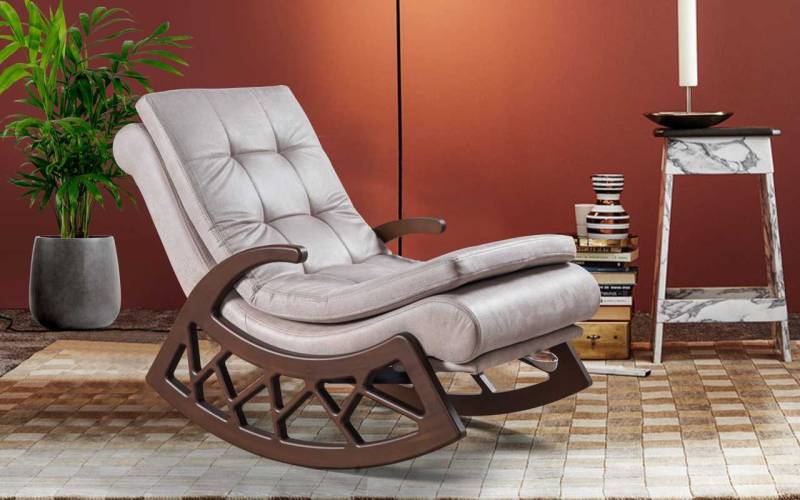Moderner Holz Schaukelstuhl Edle Wohnzimmer Relax Möbel Holzgestell Neu von JV Möbel