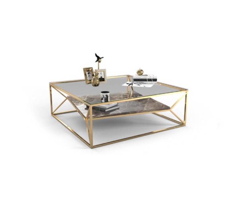 Moderner Marmor Wohnzimmer Couchtisch Luxus Edelstahl Tisch Glasplatte Moderner Marmor Wohnzimmer Couchtisch Luxus Edelstahl Tisch Glasplatte von JV Möbel