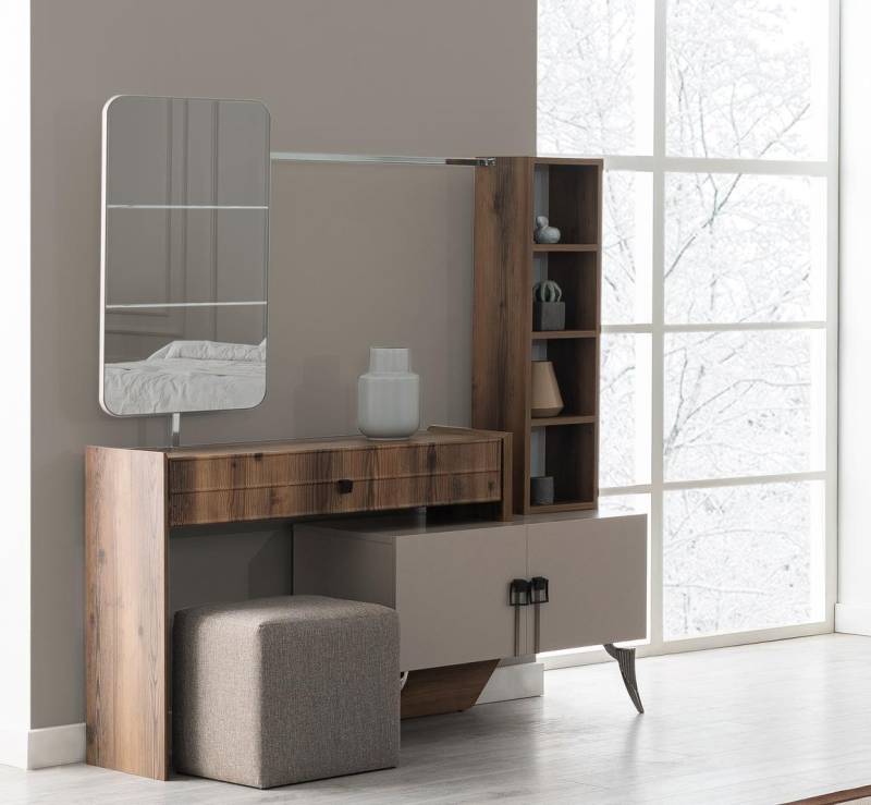 Moderner Schlafzimmer Holz Schminktisch Mit Spiegel Designer Luxus Möbel von JV Möbel