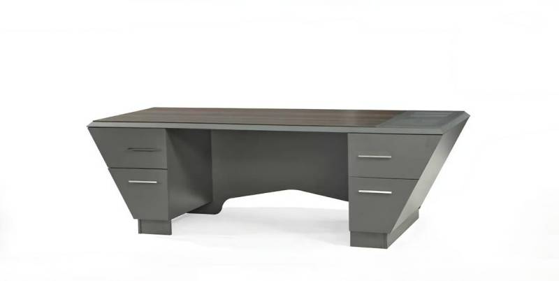 Moderner Schreibtisch Bürotisch mit Schubladen Trapez Grau Arbeitszimmer Moderner Schreibtisch Bürotisch mit Schubladen Trapez Grau Arbeitszimmer von JV Möbel