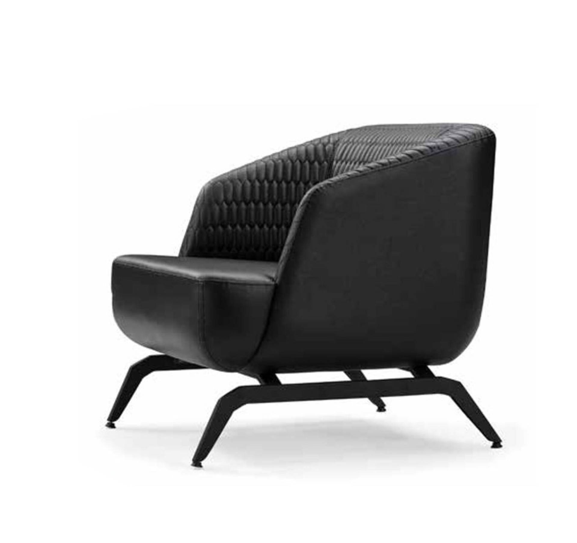 Moderner Schwarzer Loungesessel Designer Polstermöbel Textil Einsitzer Moderner Schwarzer Loungesessel Designer Polstermöbel Textil Einsitzer von JV Möbel