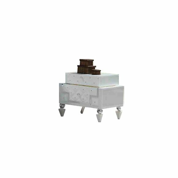 Moderner Weißer 1x Nachttisch Designer Schlafzimmer Möbel Holzkasten von JV Moebel