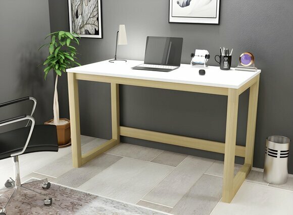 Moderner Weißer Computertisch Robuster Schreibtisch Designer Büromöbel von JV Moebel