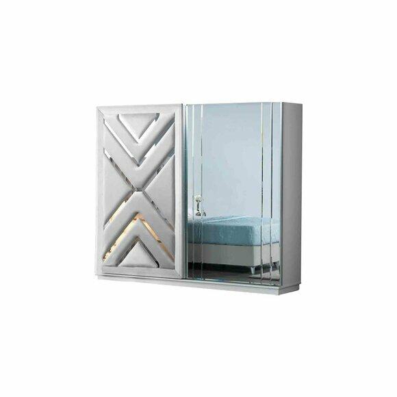 Moderner Weißer Kleiderschrank Luxuriöser Glasschrank Schlafzimmer Möbel von JV Moebel