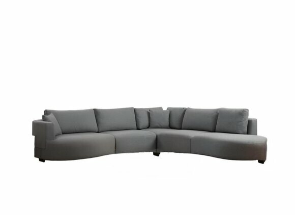 Modernes Ecksofa Graue L-Form Wohnzimmer Couch Polster Möbel Holzgestell von JV Moebel