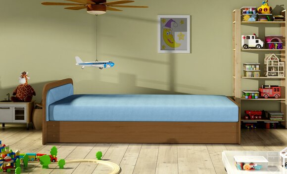 Modernes Kinderbett Betten Textil Holzbett Bett Schlafsofa Kinderzimmer Neu von JV Möbel