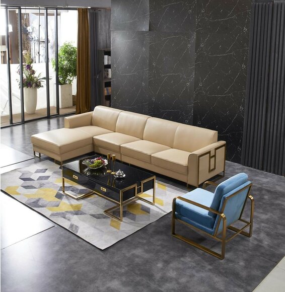Modernes Sofa Ecksofa L Form Sessel Couchtisch Hocker Ecksofa Polster 2tlg. Neu ! von JV Möbel