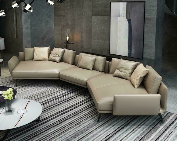 Modernes Sofa Ecksofa U-Form Polstermöbel Wohnzimmer Ledersofa Ecksofa von JV Möbel