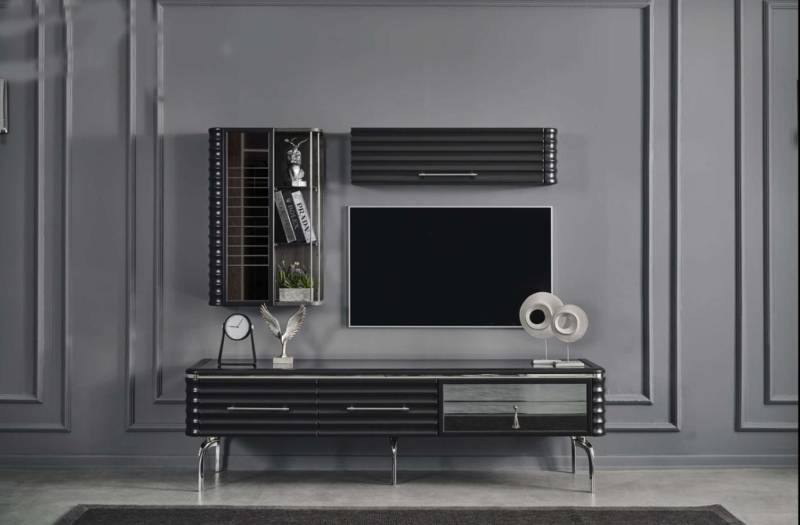 Modernes Wohnzimmer Set Designer TV-Schrank Luxus 2x Wandschränke 3tlg Modernes Wohnzimmer Set Designer TV-Schrank Luxus 2x Wandschränke 3tlg von JV Möbel