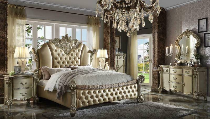 Möbel 5tlg. Set Bett + 2x Nachttisch + Kommode + Spiegel Schlafzimmer von JV Möbel