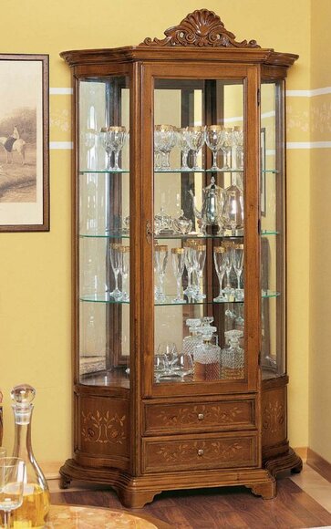 Möbel Glasschrank Italien Vitrine Holz Vitrinen Glas Schrank Schränke Regale von JV Möbel