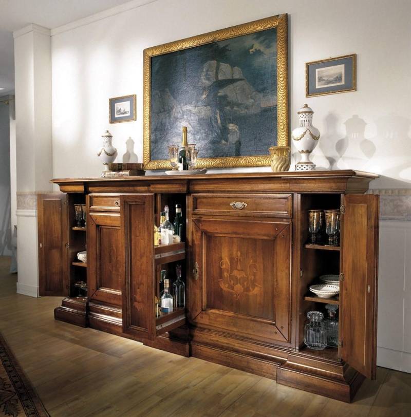 Möbel Italienische Einrichtung Sideboard Kommode Klassischer Schrank Massivholz von JV Möbel