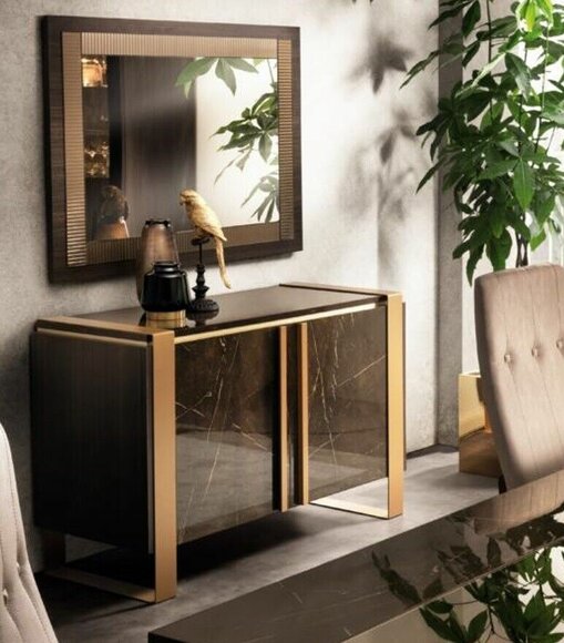 Möbel Stil Klassischer 2tlg Set Kommode mit Spiegel Luxus Italienische Möbel von JV Möbel