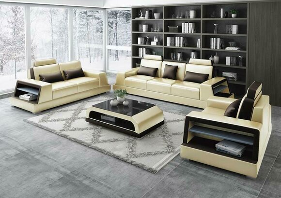 Multifunktions Couch Relax Sofa Leder Polster Dreisitzer Design 3er Neu Couchen von JV Möbel