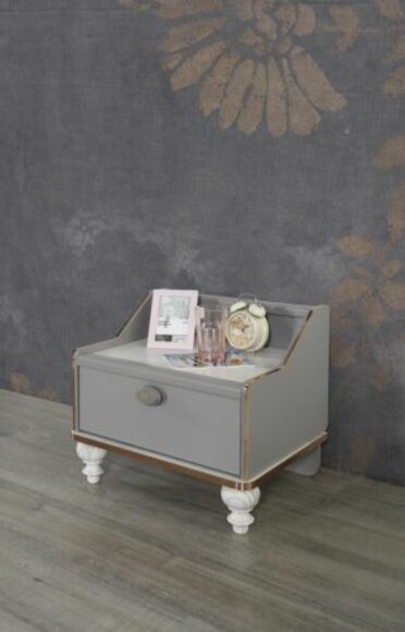 Nachttisch Design Kinderzimmer Luxus Tische Schlaf Zimmer Holz Grau Nachttisch Design Kinderzimmer Luxus Tische Schlaf Zimmer Holz Grau von JV Möbel