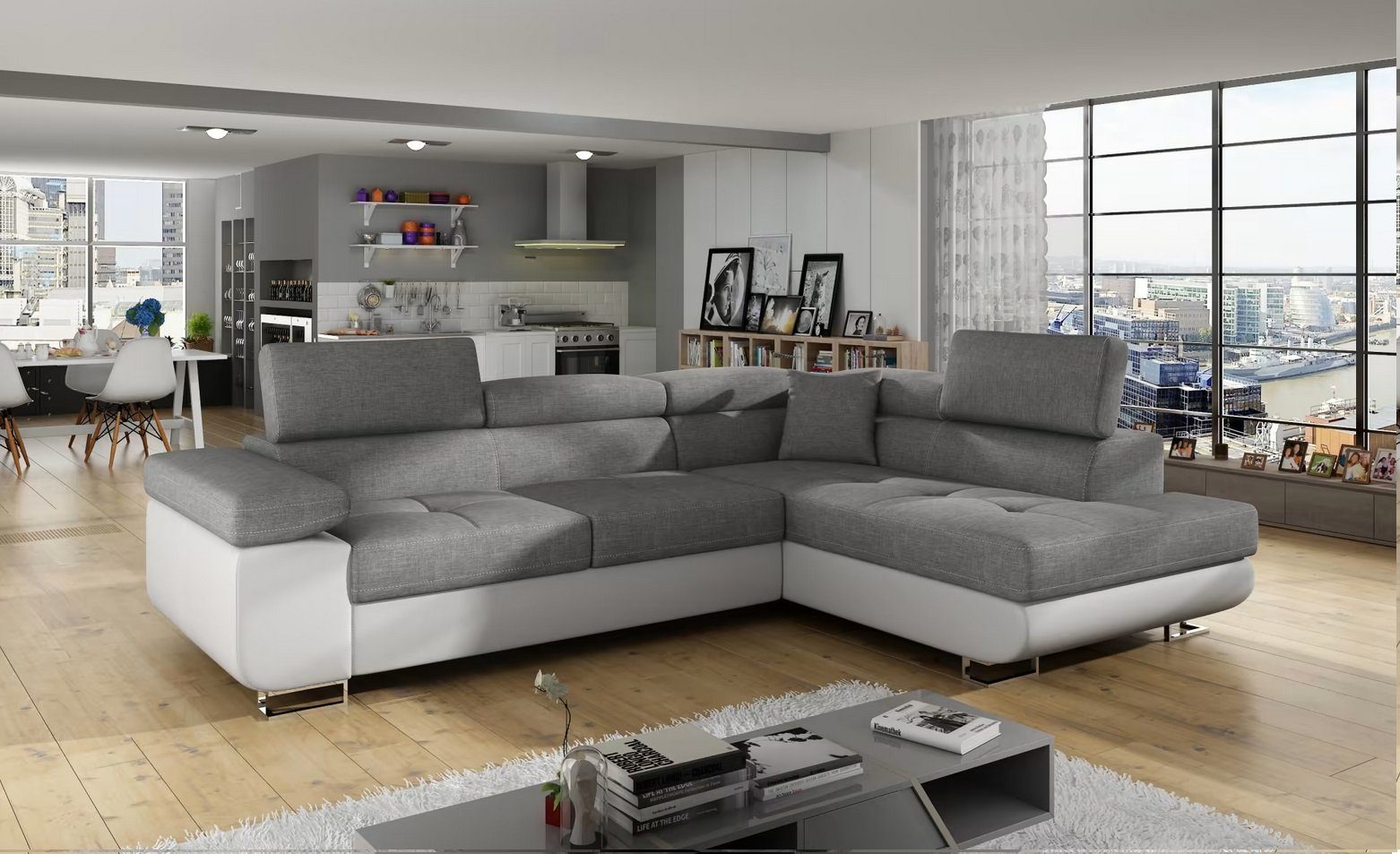 Neu Design Ecksofa Schlafsofa Bettfunktion Couch Textil Polster Sofas Sofort Neu Design Ecksofa Schlafsofa Bettfunktion Couch Textil Polster Sofas Sofort von JV Möbel