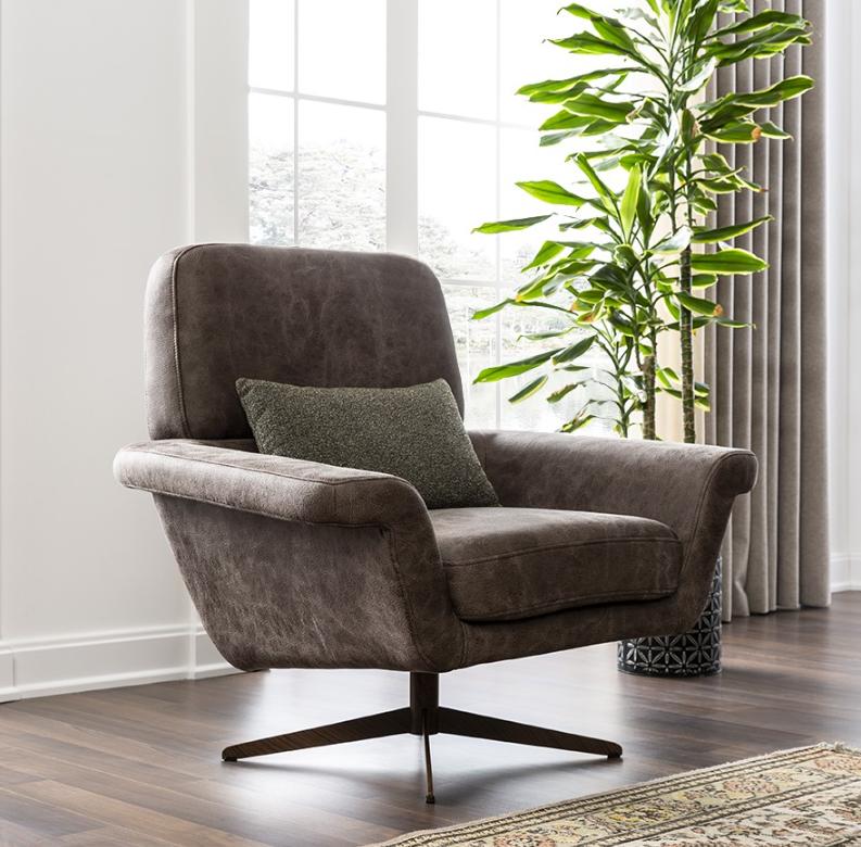 Ohrensessel Sessel Cocktailsessel Sitzer Modern Design Grau Kunstleder von JV Möbel