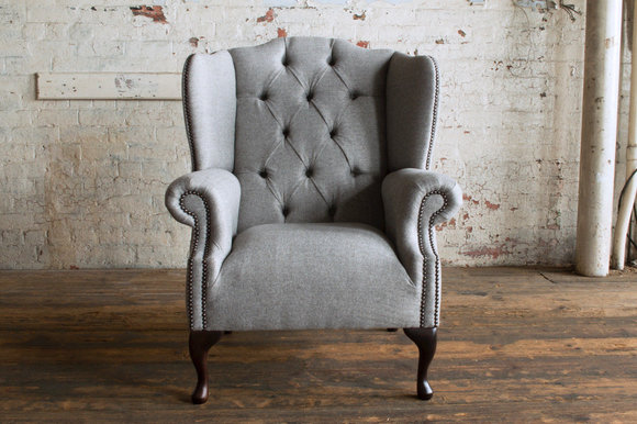 Ohrensessel Sessel Fernseh Design Polster Sofa Couch Chesterfield Textil von JV Möbel