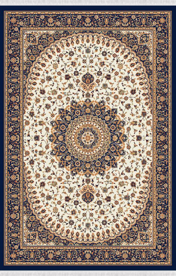 Orientalisch Kunstteppich Teppich Vintage Kurzflor Wohnzimmer Blau Beige von JV Möbel