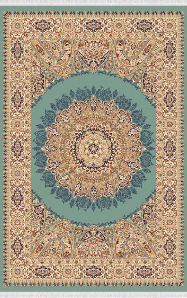 Orientteppich Teppich Bordüre Ornament Kurzflor Vintage Seladon Grün 150x233 von JV Möbel