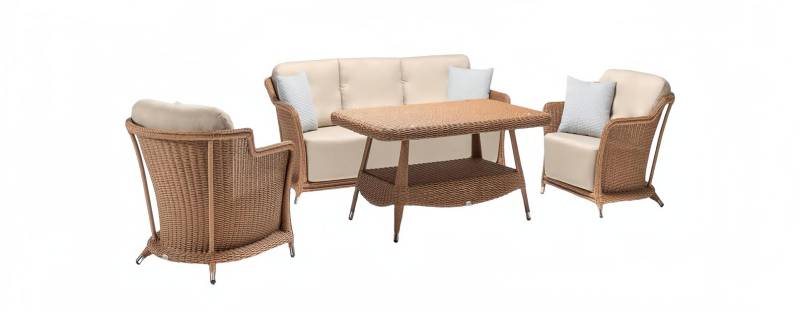 Outdoor Sitzgruppe Lounge Set Sofagarnitur Möbel Polyrattan Garten Möbel 4tlg von JV Möbel