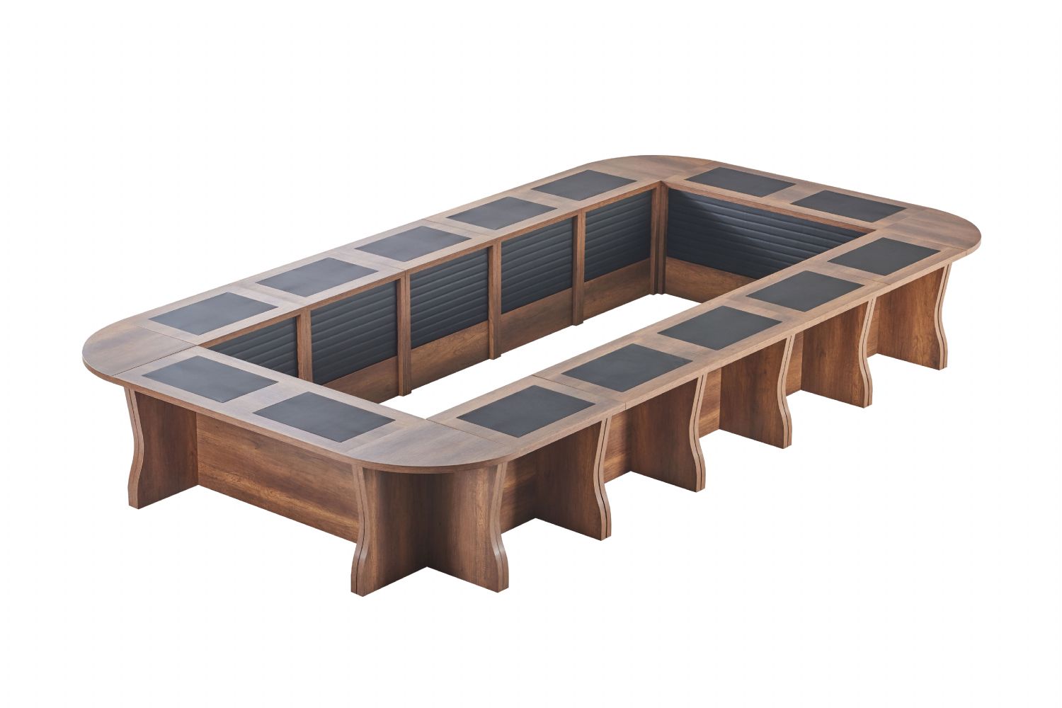 Oval Konferenztisch Braun Shcwarz Büroeinrichtung Büro Modern Holz Oval Konferenztisch Braun Shcwarz Büroeinrichtung Büro Modern Holz von JV Möbel