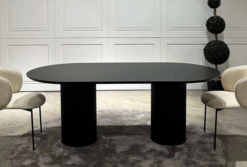 Oval Tisch Esstisch Esszimmer Luxus Elegante Schwarz 180x90 Esstische Tische von JV Möbel