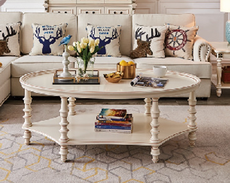 Ovaler Couchtisch Wohnzimmer Design Luxus Beistelltisch Holz Tisch von JV Möbel