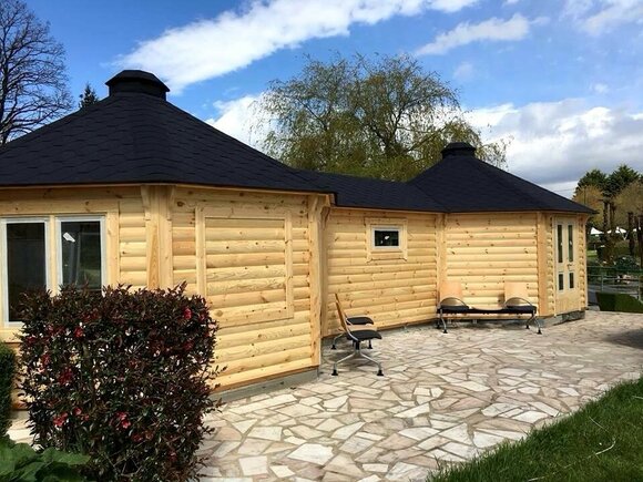 Pavillon Gartenpavillon Grillkota Grillhütte Holz Rustikal Pavillons & Pergolen von JV Möbel