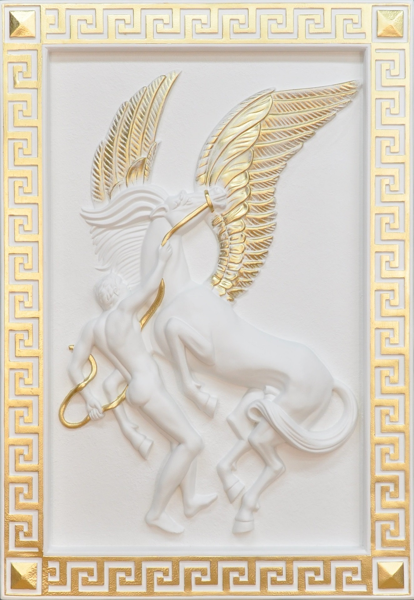 Pegasus Wandrelief Antik Stil Relief Wand Gemälde Antike Handarbeit Bild Pferd von JV Möbel