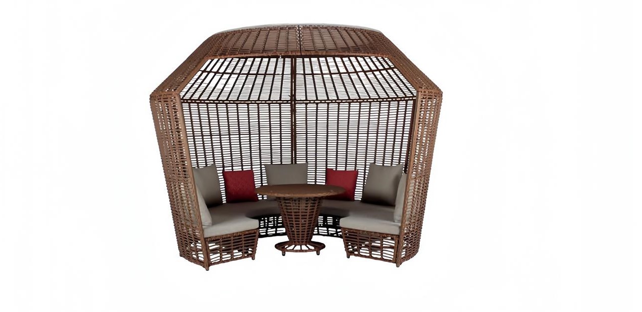 Pergola Rundsofa Pavillon Lounge Baldachin Terrassenpavillon Sofa Couch Outdoor von JV Möbel