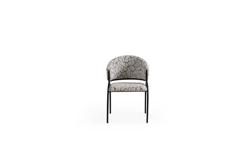 Polster Gemusterter Einsitzer Designer Polsterstuhl Esszimmer Stühle von JV Möbel
