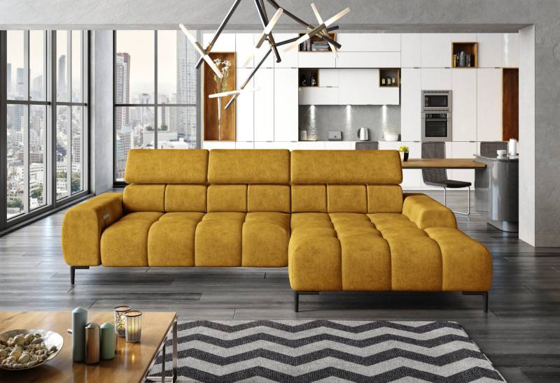 Polster Schlafsofa Textil Bettfunktion Schlaf Design Ecksofa L-Form Sofa Couch von JV Möbel