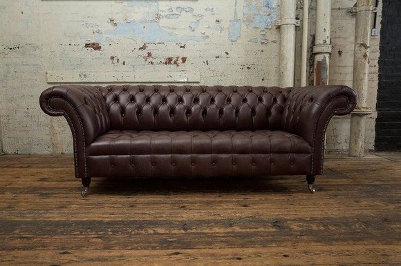 Polster Sofa Design Luxus Couch Klassische Sofas3 Sitzer Chesterfield Leder Neu von JV Möbel