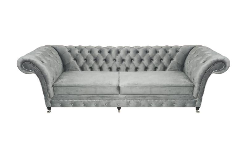 Polstermöbel Grau Sofa Zweisitzer Couch Designer Wohnzimmer Möbel Chesterfield von JV Möbel