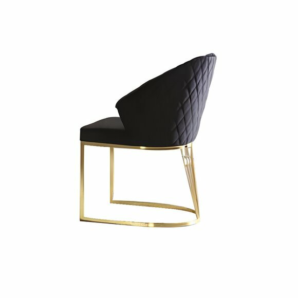 Polsterstuhl Esszimmerstuhl Holzstuhl Küchenstuhl Schwarz Modern Gold von JV Moebel