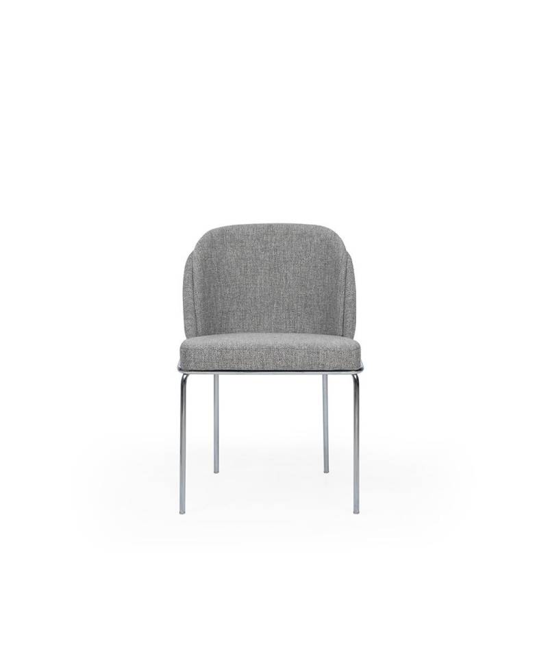 Polsterstuhl Grauer Esszimmer Stuhl Exklusive Esszimmer Metall Stühle von JV Möbel