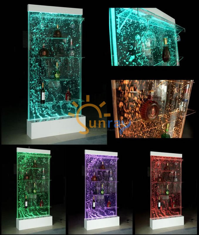 Regale Designer Beleuchtet Led Wasser Wand Bar Regal Säule Theke Wassersäulen von JV Möbel