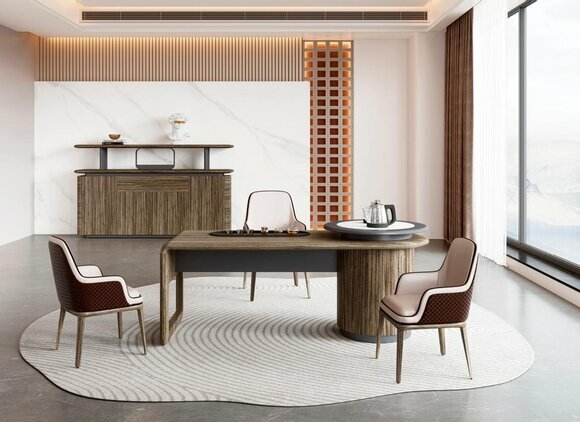 Robuster Bürotisch Designer Holz Schreibtisch Arbeitszimmer Luxus Möbel von JV Moebel