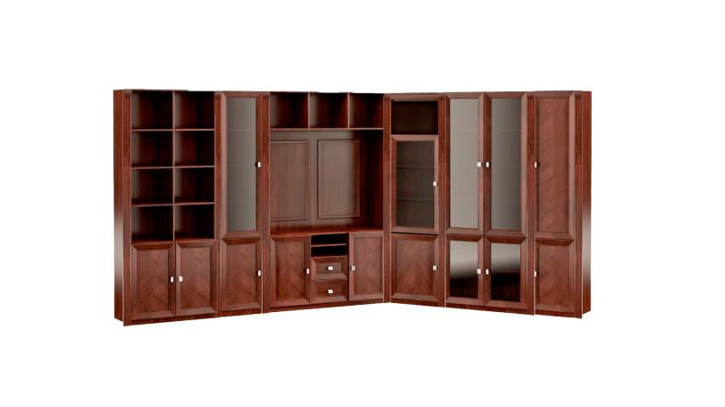 Robuster Eckschrank Massivholz Regale Büromöbel Edler Arbeitsschrank von JV Möbel