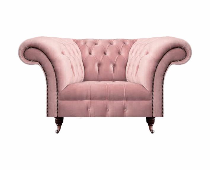 Rosa Sessel Wohnzimmer Textil Couch Sitz Chesterfield Polstermöbel Einrichtung von JV Möbel