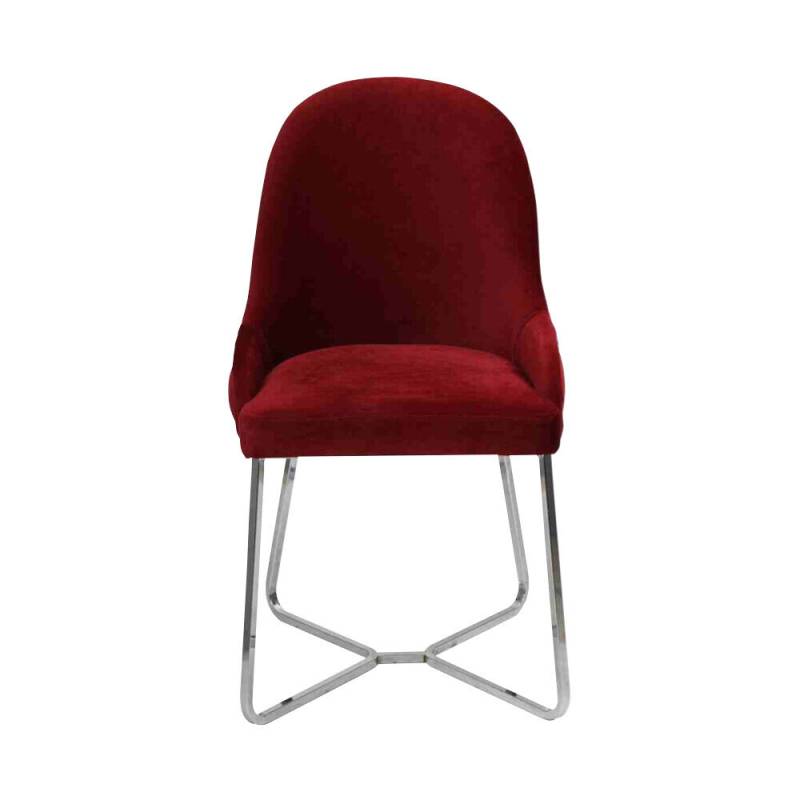 Roter Esszimmerstuhl Designer Küchenstuhl Luxuriöser Edelstahl Lehnstuhl von JV Möbel
